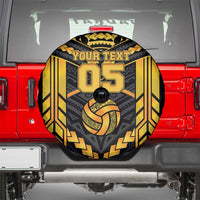 Custom Polynesia Beach Volleyball Spare Tire Cover Gold Polynesian Tribal Pattern LT05 - Polynesian Pride