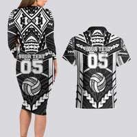 Custom Polynesia Beach Volleyball Couples Matching Long Sleeve Bodycon Dress and Hawaiian Shirt Polynesian Tribal Pattern - Polynesian Pride