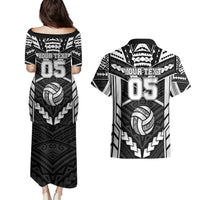 Custom Polynesia Beach Volleyball Couples Matching Puletasi and Hawaiian Shirt Polynesian Tribal Pattern - Polynesian Pride