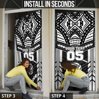 Custom Polynesia Beach Volleyball Door Cover Polynesian Tribal Pattern - Polynesian Pride