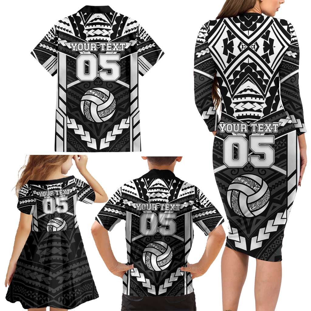 Custom Polynesia Beach Volleyball Family Matching Long Sleeve Bodycon Dress and Hawaiian Shirt Polynesian Tribal Pattern - Polynesian Pride