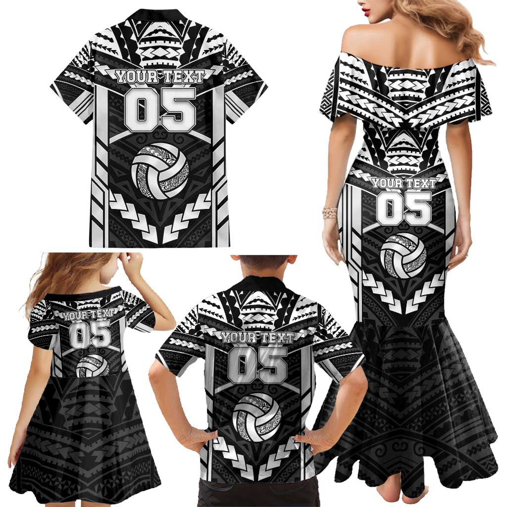 Custom Polynesia Beach Volleyball Family Matching Mermaid Dress and Hawaiian Shirt Polynesian Tribal Pattern - Polynesian Pride