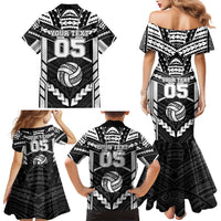 Custom Polynesia Beach Volleyball Family Matching Mermaid Dress and Hawaiian Shirt Polynesian Tribal Pattern - Polynesian Pride
