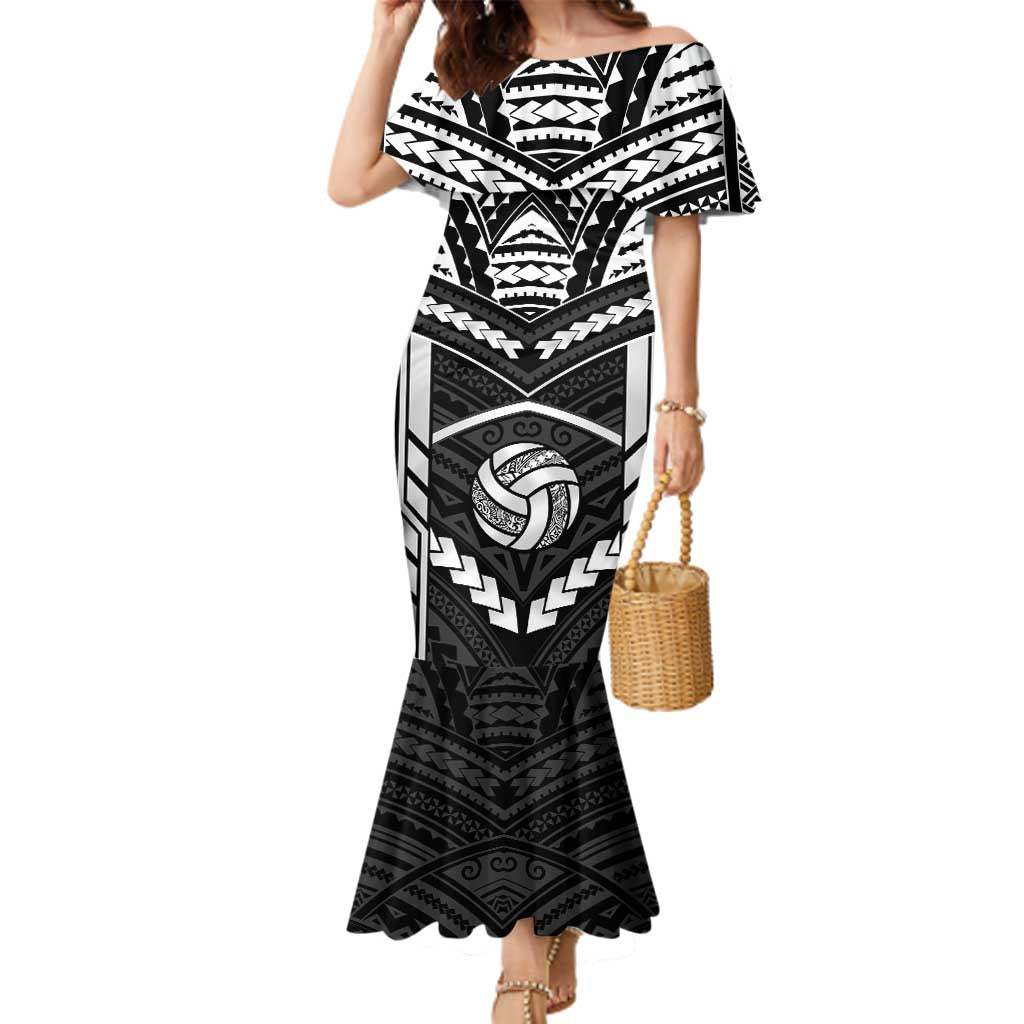 Custom Polynesia Beach Volleyball Family Matching Mermaid Dress and Hawaiian Shirt Polynesian Tribal Pattern - Polynesian Pride