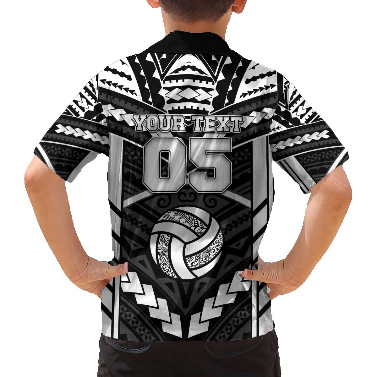 Custom Polynesia Beach Volleyball Family Matching Off The Shoulder Long Sleeve Dress and Hawaiian Shirt Polynesian Tribal Pattern - Polynesian Pride
