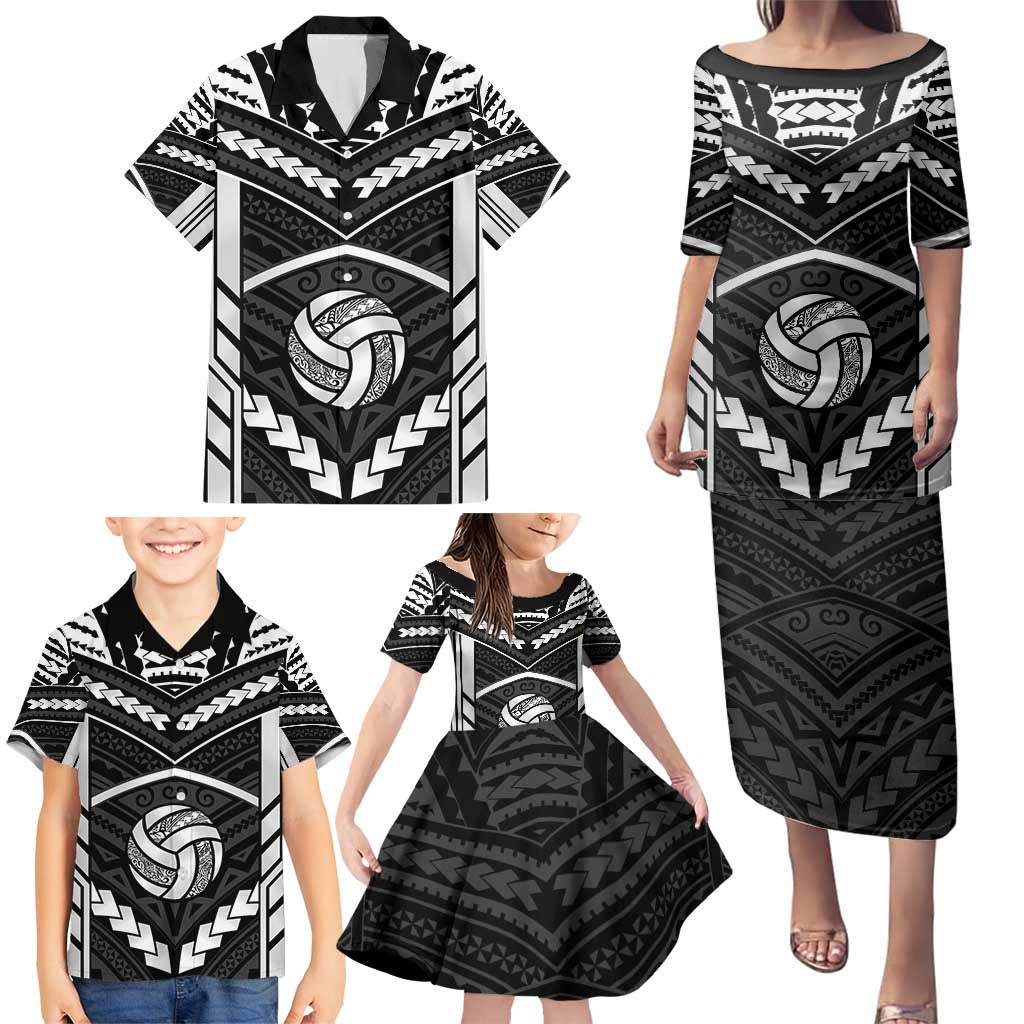 Custom Polynesia Beach Volleyball Family Matching Puletasi and Hawaiian Shirt Polynesian Tribal Pattern - Polynesian Pride