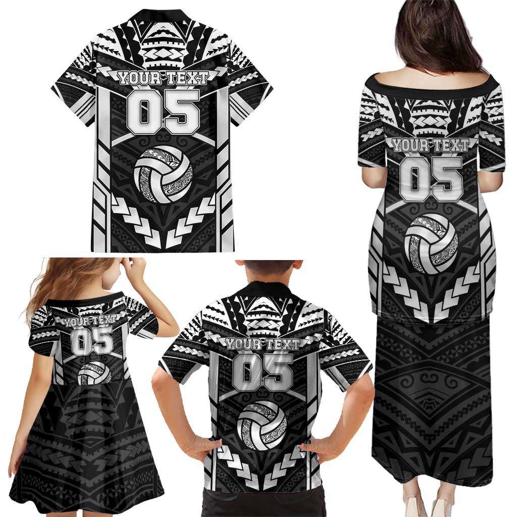 Custom Polynesia Beach Volleyball Family Matching Puletasi and Hawaiian Shirt Polynesian Tribal Pattern - Polynesian Pride