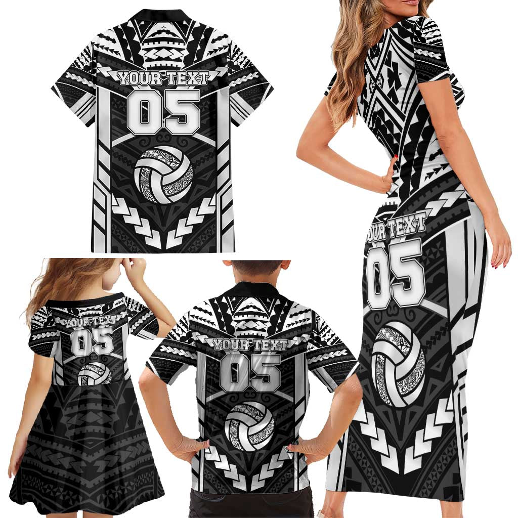 Custom Polynesia Beach Volleyball Family Matching Short Sleeve Bodycon Dress and Hawaiian Shirt Polynesian Tribal Pattern - Polynesian Pride