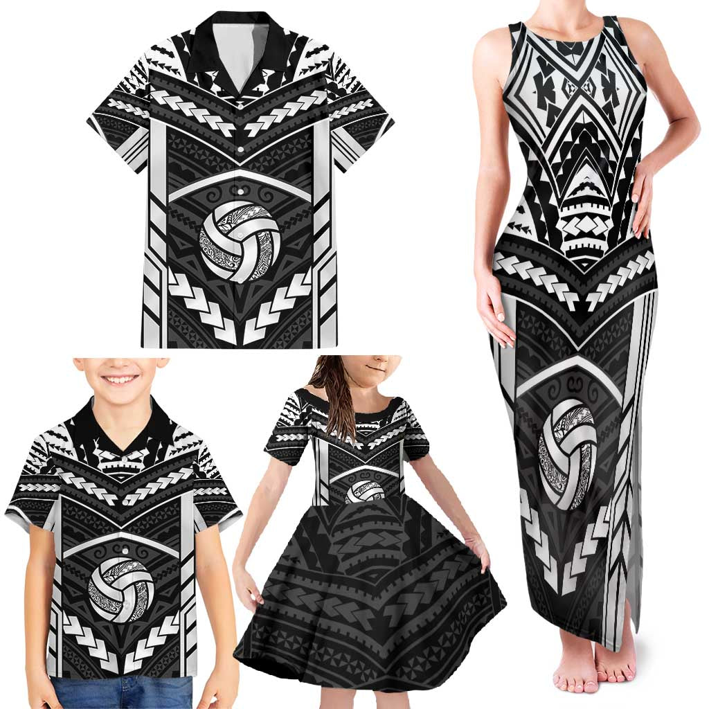 Custom Polynesia Beach Volleyball Family Matching Tank Maxi Dress and Hawaiian Shirt Polynesian Tribal Pattern - Polynesian Pride