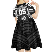 Custom Polynesia Beach Volleyball Kid Short Sleeve Dress Polynesian Tribal Pattern - Polynesian Pride