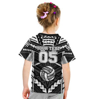 Custom Polynesia Beach Volleyball Kid T Shirt Polynesian Tribal Pattern - Polynesian Pride