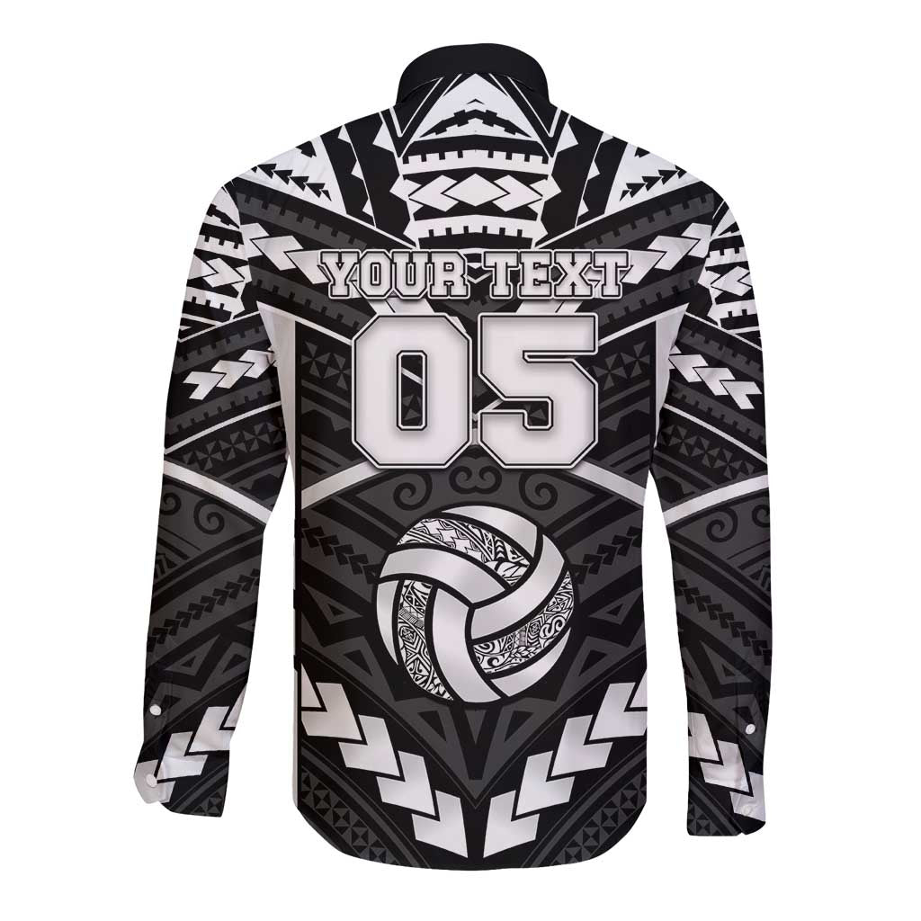 Custom Polynesia Beach Volleyball Long Sleeve Button Shirt Polynesian Tribal Pattern LT05 - Polynesian Pride