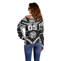 Custom Polynesia Beach Volleyball Off Shoulder Sweater Polynesian Tribal Pattern LT05 - Polynesian Pride