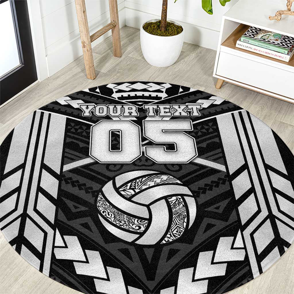 Custom Polynesia Beach Volleyball Round Carpet Polynesian Tribal Pattern - Polynesian Pride