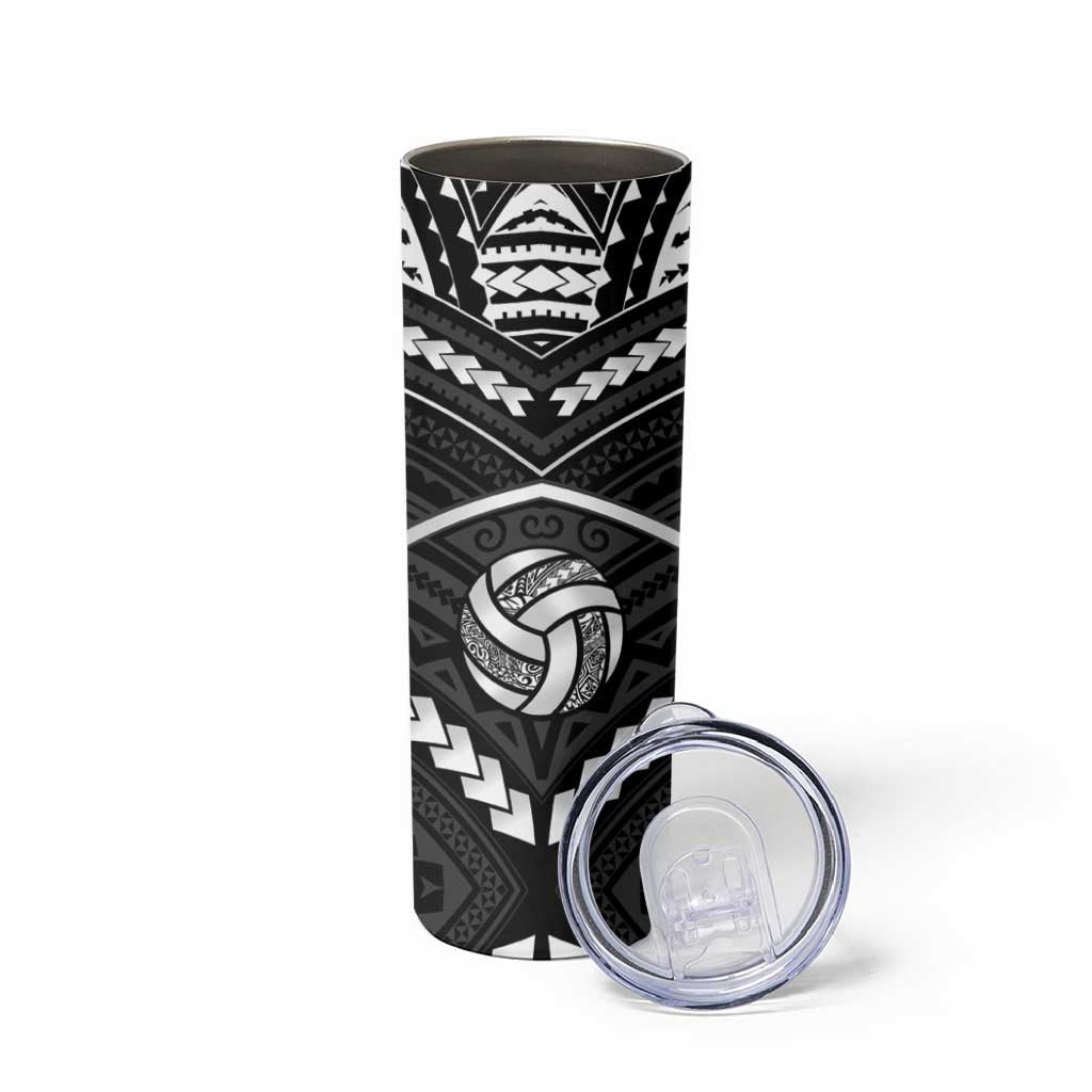 Custom Polynesia Beach Volleyball Skinny Tumbler Polynesian Tribal Pattern - Polynesian Pride