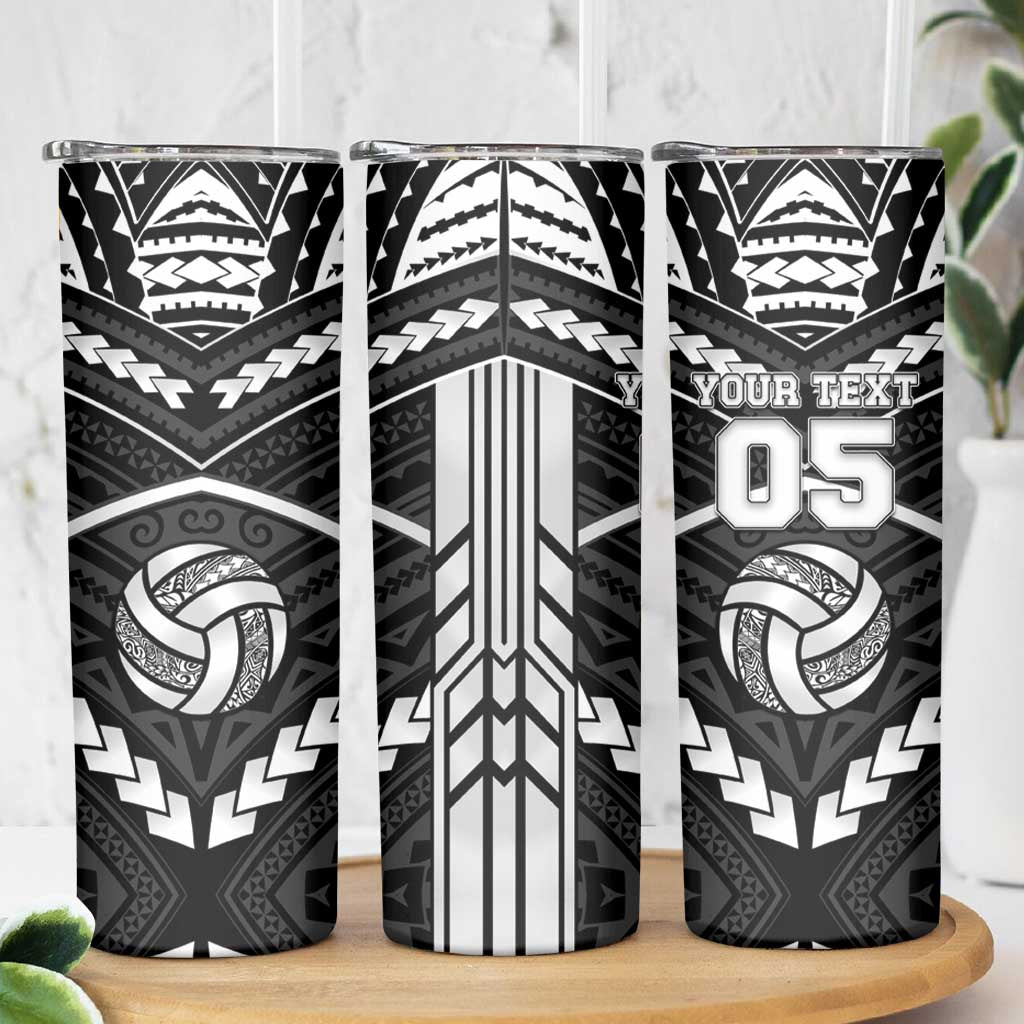 Custom Polynesia Beach Volleyball Skinny Tumbler Polynesian Tribal Pattern - Polynesian Pride