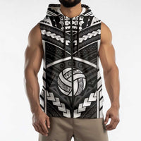Custom Polynesia Beach Volleyball Sleeveless Zip Hoodie Polynesian Tribal Pattern - Polynesian Pride