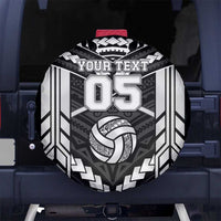 Custom Polynesia Beach Volleyball Spare Tire Cover Polynesian Tribal Pattern LT05 No hole Black - Polynesian Pride