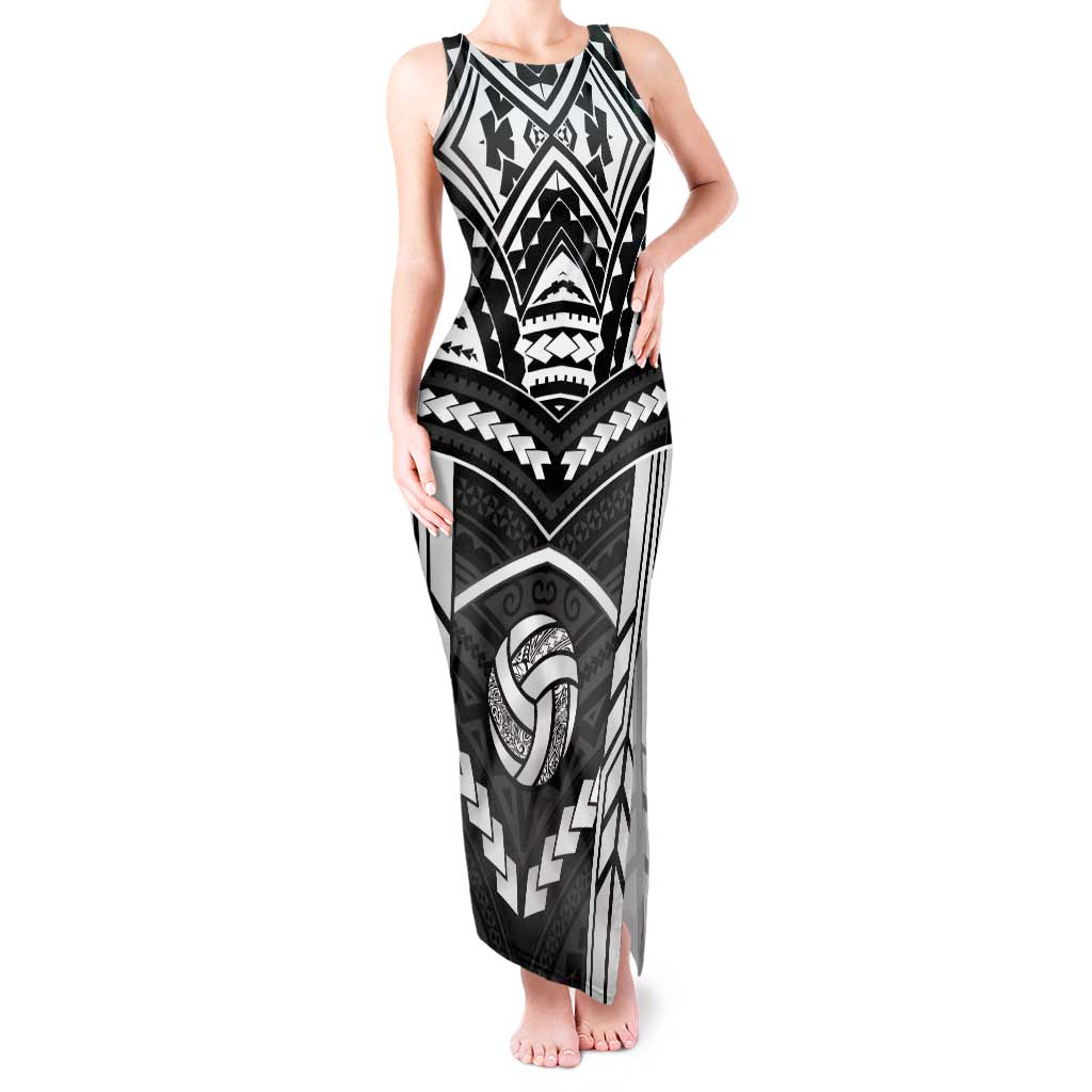 Custom Polynesia Beach Volleyball Tank Maxi Dress Polynesian Tribal Pattern LT05 Women Black - Polynesian Pride