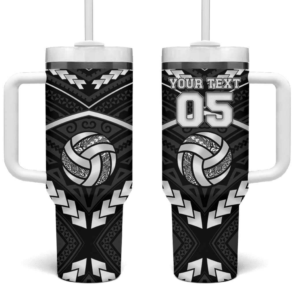 Custom Polynesia Beach Volleyball Tumbler With Handle Polynesian Tribal Pattern - Polynesian Pride
