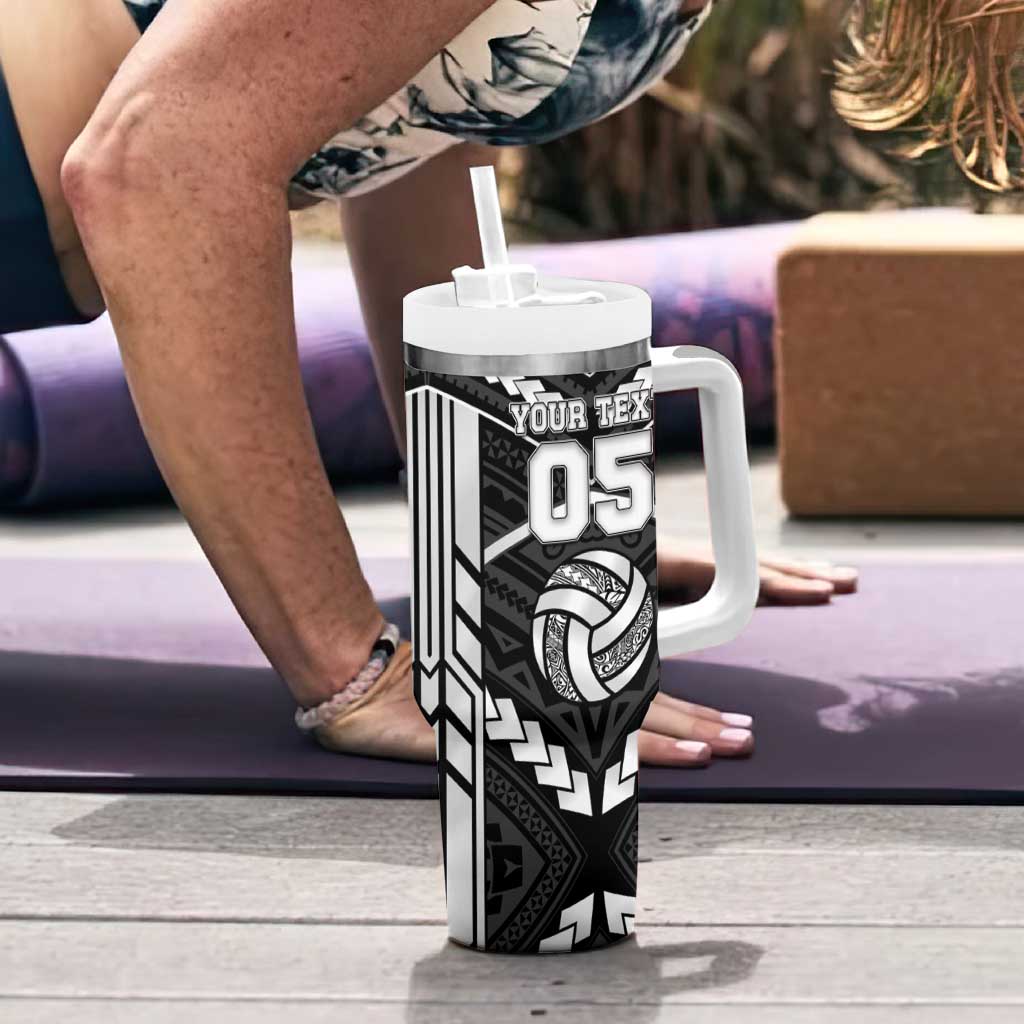 Custom Polynesia Beach Volleyball Tumbler With Handle Polynesian Tribal Pattern - Polynesian Pride