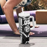 Custom Polynesia Beach Volleyball Tumbler With Handle Polynesian Tribal Pattern - Polynesian Pride