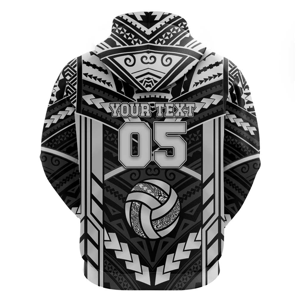 Custom Polynesia Beach Volleyball Zip Hoodie Polynesian Tribal Pattern - Polynesian Pride