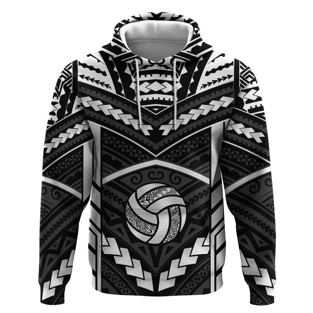 Custom Polynesia Beach Volleyball Zip Hoodie Polynesian Tribal Pattern - Polynesian Pride