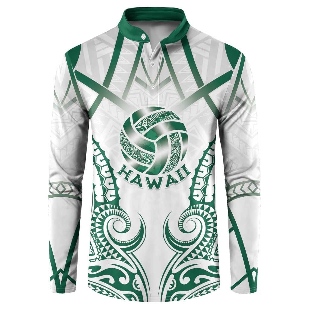 Custom Hawaii Volleyball Button Sweatshirt Polynesian Pattern - Polynesian Pride