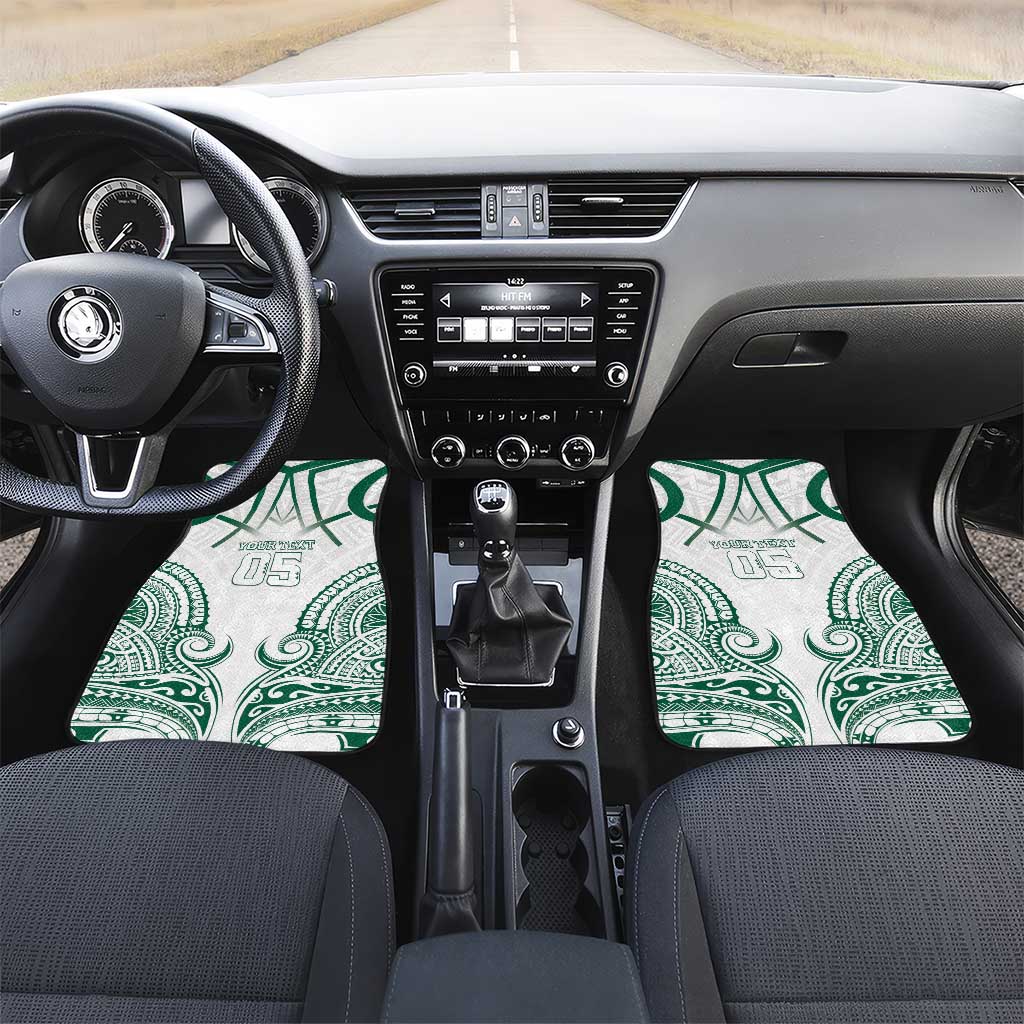Custom Hawaii Volleyball Car Mats Polynesian Pattern LT05 Set 2pcs - Front Teal - Polynesian Pride