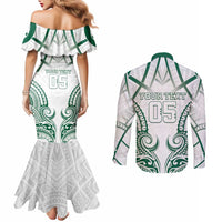 Custom Hawaii Volleyball Couples Matching Mermaid Dress and Long Sleeve Button Shirt Polynesian Pattern - Polynesian Pride