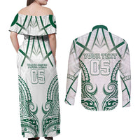 Custom Hawaii Volleyball Couples Matching Off Shoulder Maxi Dress and Long Sleeve Button Shirt Polynesian Pattern LT05 - Polynesian Pride