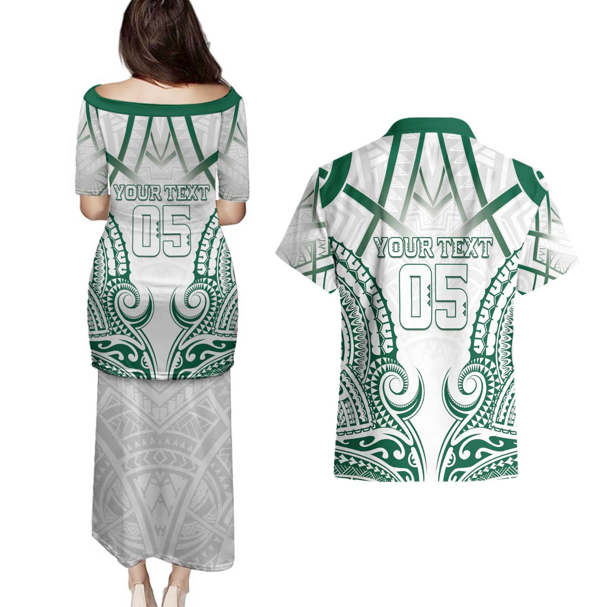 Custom Hawaii Volleyball Couples Matching Puletasi and Hawaiian Shirt Polynesian Pattern - Polynesian Pride