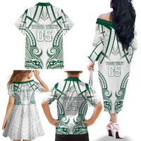 Custom Hawaii Volleyball Family Matching Off The Shoulder Long Sleeve Dress and Hawaiian Shirt Polynesian Pattern - Polynesian Pride