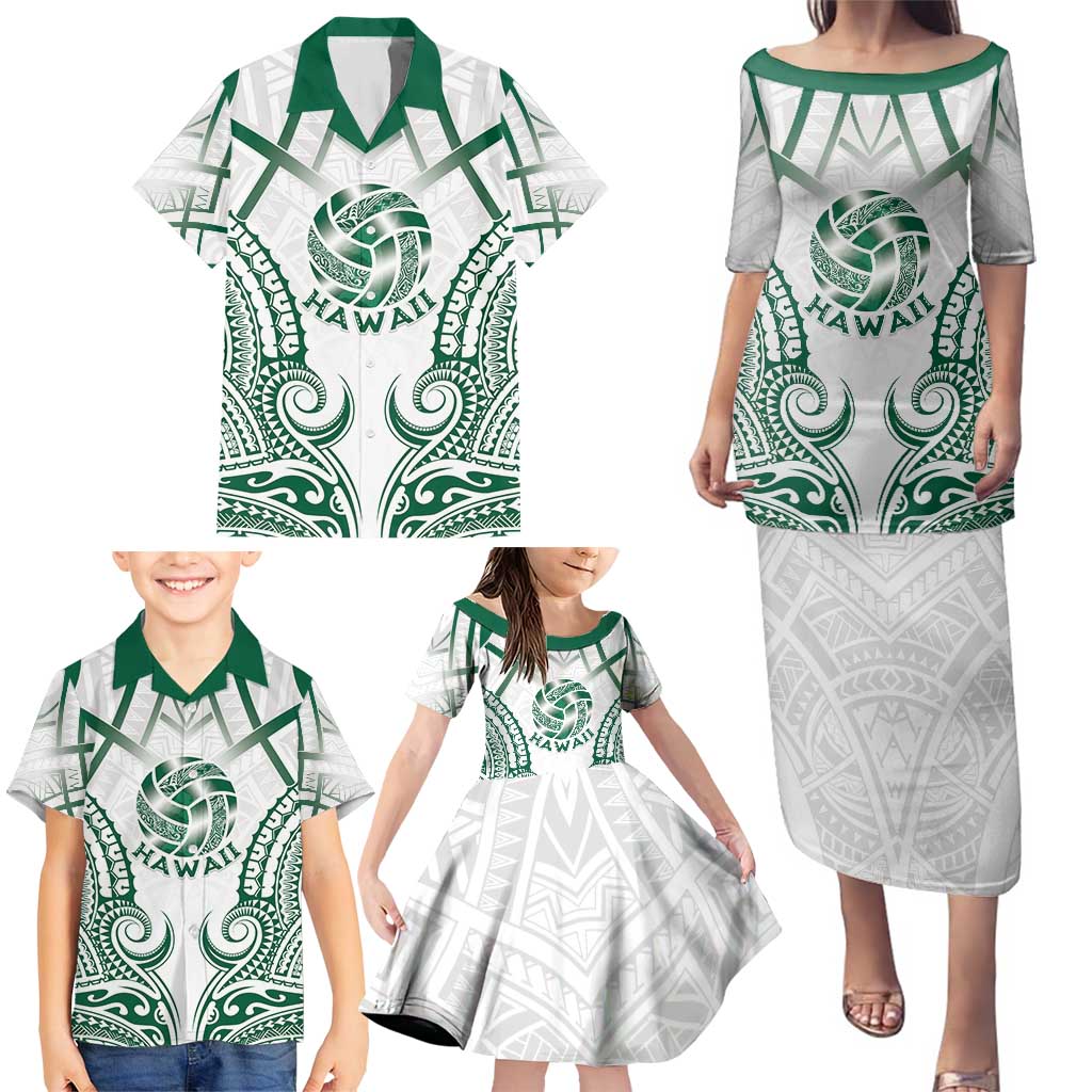 Custom Hawaii Volleyball Family Matching Puletasi and Hawaiian Shirt Polynesian Pattern - Polynesian Pride