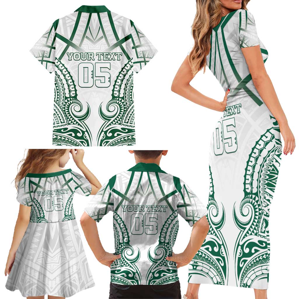 Custom Hawaii Volleyball Family Matching Short Sleeve Bodycon Dress and Hawaiian Shirt Polynesian Pattern - Polynesian Pride