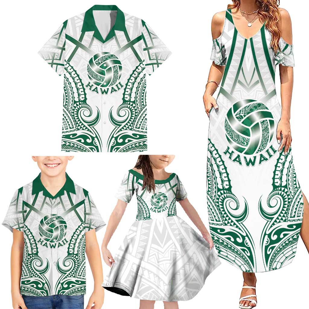 Custom Hawaii Volleyball Family Matching Summer Maxi Dress and Hawaiian Shirt Polynesian Pattern - Polynesian Pride