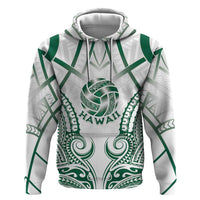 Custom Hawaii Volleyball Hoodie Polynesian Pattern LT05 Pullover Hoodie Teal - Polynesian Pride