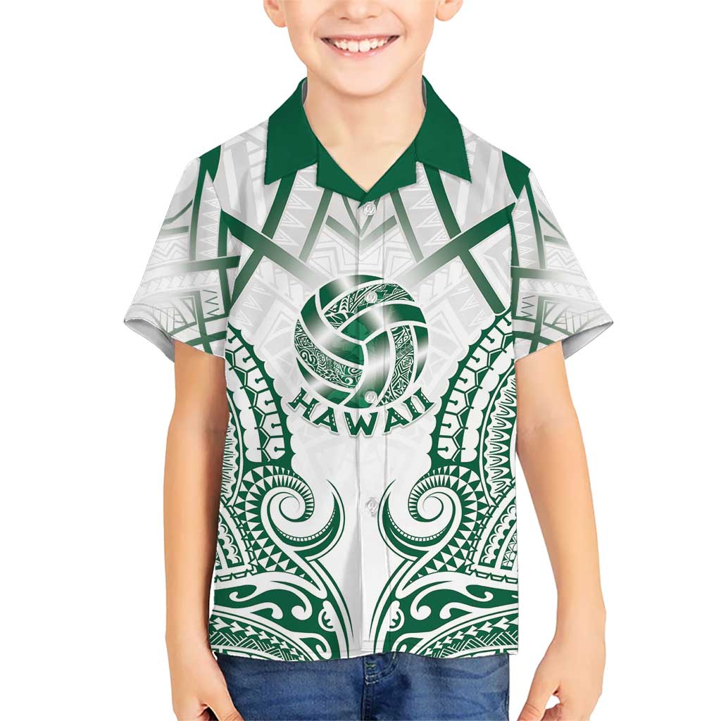 Custom Hawaii Volleyball Kid Hawaiian Shirt Polynesian Pattern - Polynesian Pride