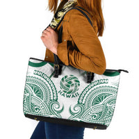 Hawaii Volleyball Leather Tote Bag Polynesian Pattern - Polynesian Pride