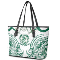 Hawaii Volleyball Leather Tote Bag Polynesian Pattern - Polynesian Pride