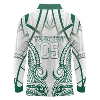 Custom Hawaii Volleyball Long Sleeve Polo Shirt Polynesian Pattern - Polynesian Pride