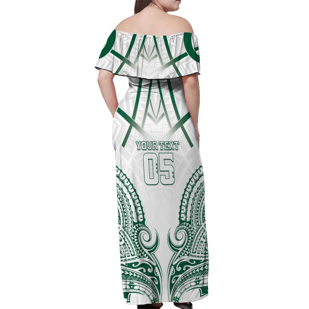 Custom Hawaii Volleyball Off Shoulder Maxi Dress Polynesian Pattern LT05 - Polynesian Pride