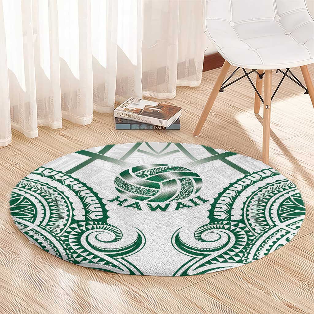 Hawaii Volleyball Round Carpet Polynesian Pattern - Polynesian Pride