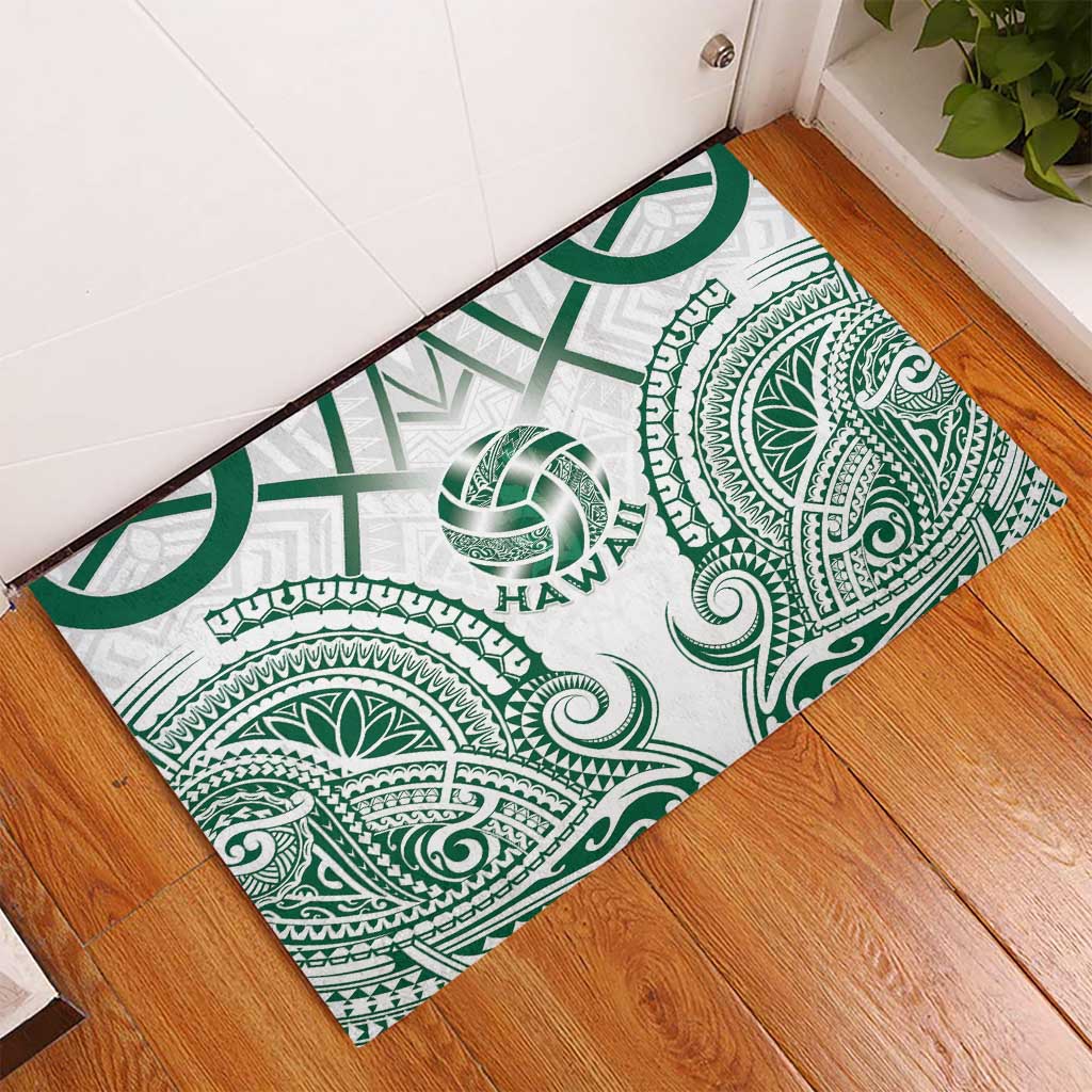 Hawaii Volleyball Rubber Doormat Polynesian Pattern - Polynesian Pride