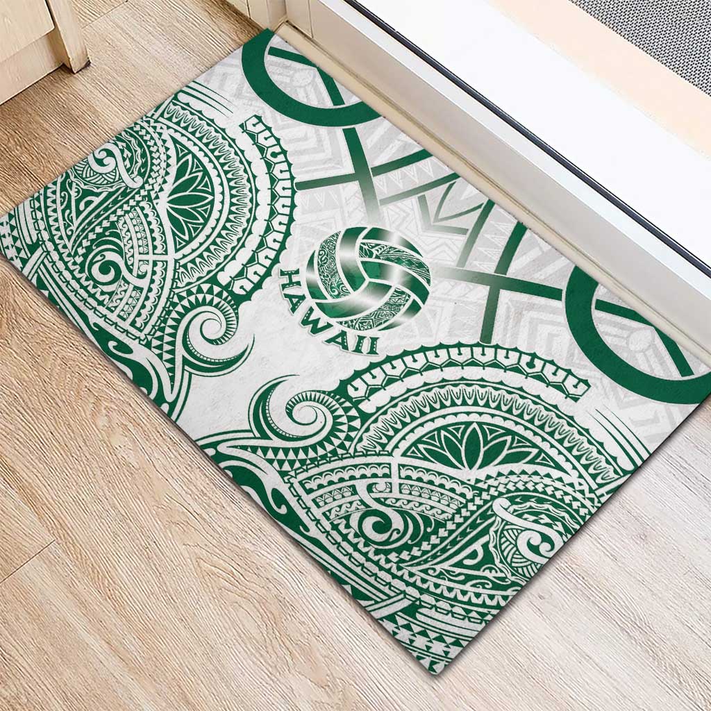 Hawaii Volleyball Rubber Doormat Polynesian Pattern - Polynesian Pride