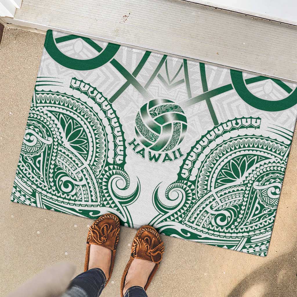 Hawaii Volleyball Rubber Doormat Polynesian Pattern - Polynesian Pride