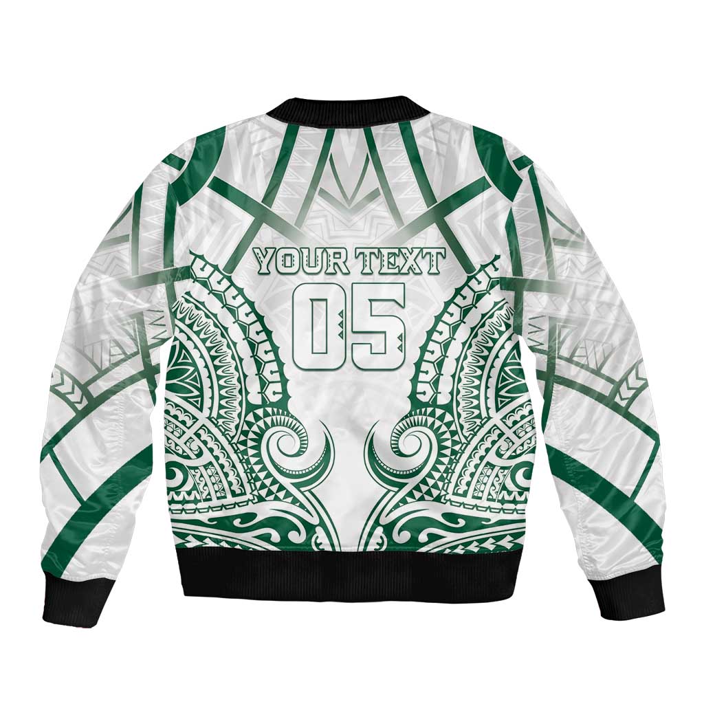 Custom Hawaii Volleyball Sleeve Zip Bomber Jacket Polynesian Pattern LT05 - Polynesian Pride