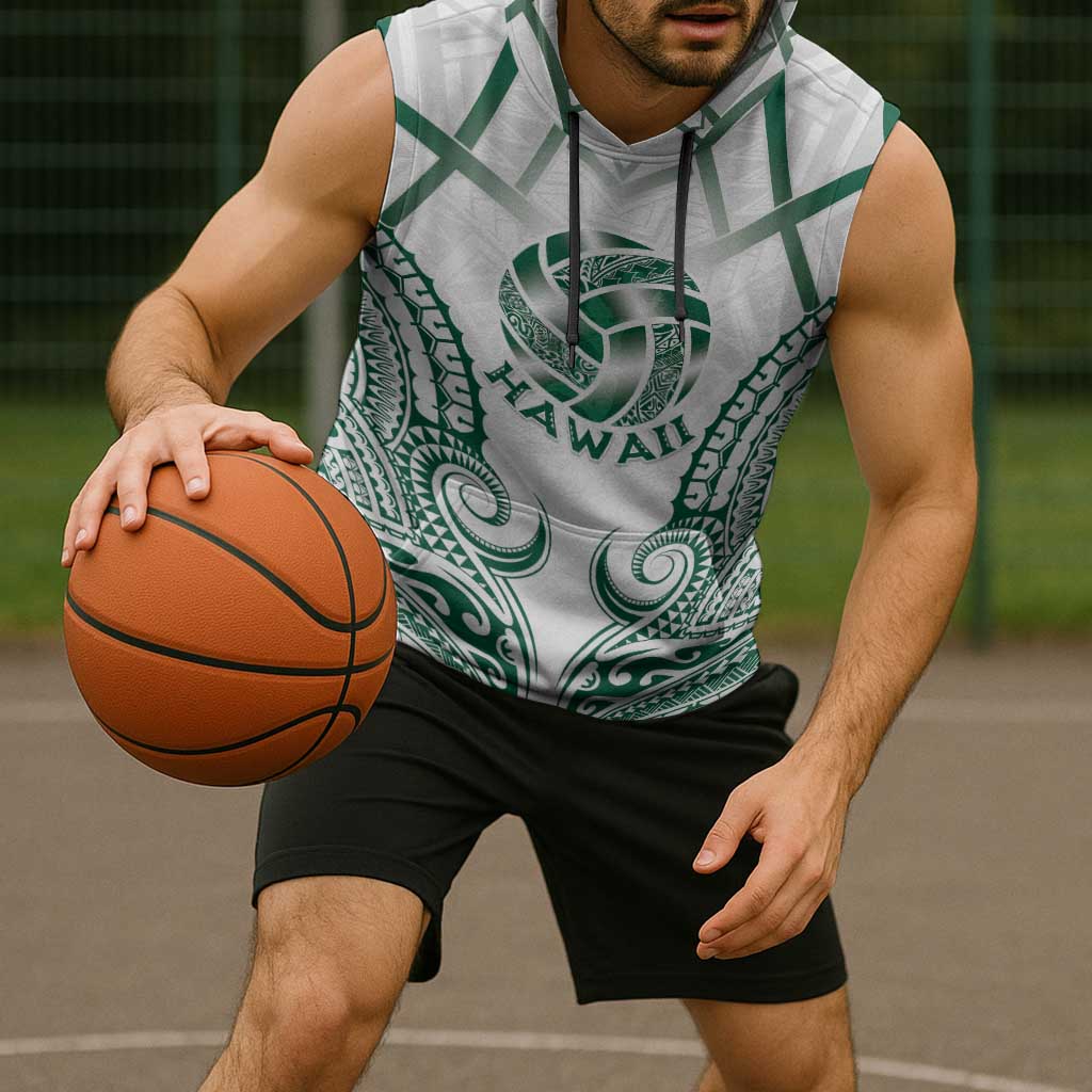 Custom Hawaii Volleyball Sleeveless Hoodie Polynesian Pattern - Polynesian Pride