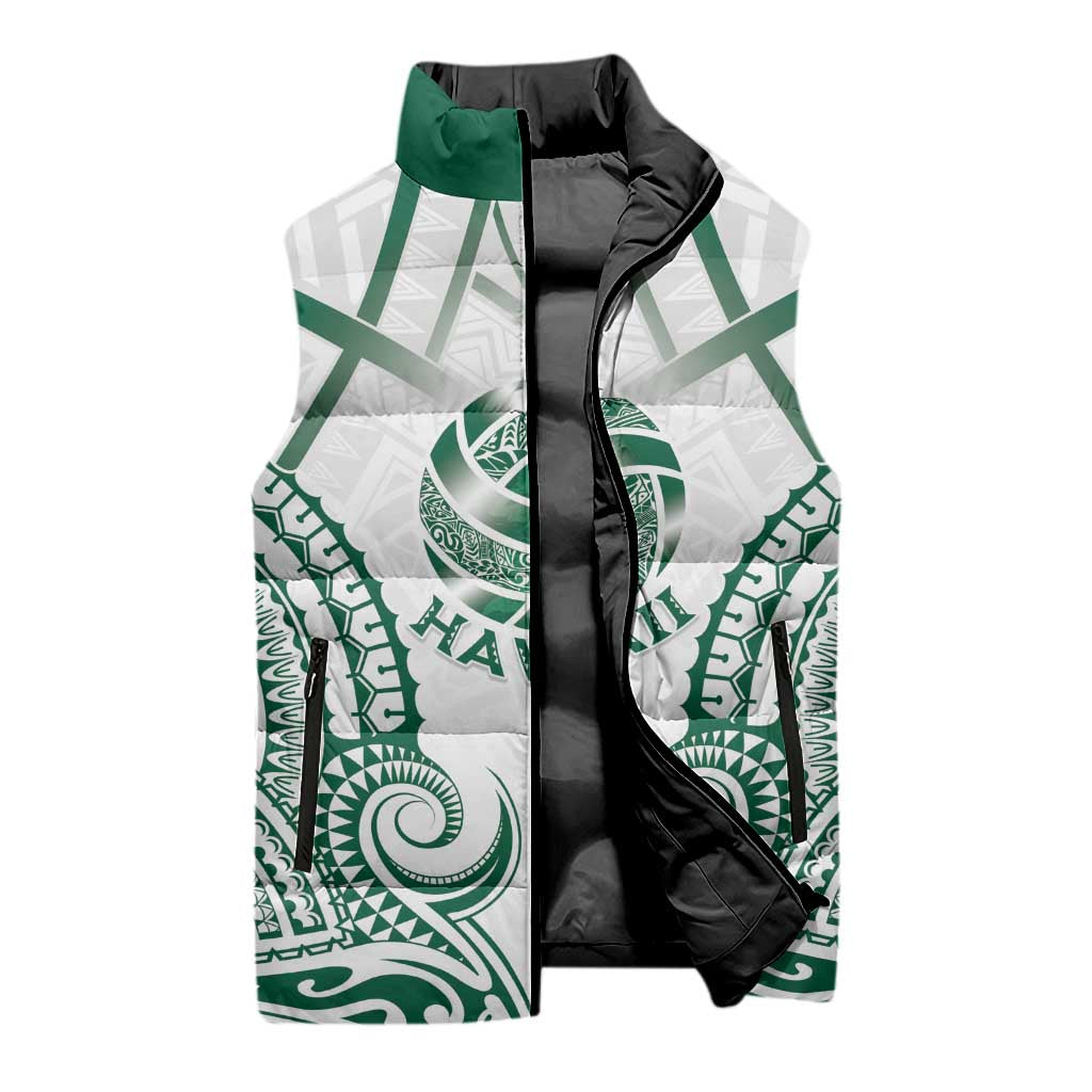 Custom Hawaii Volleyball Sleeveless Puffer Jacket Polynesian Pattern - Polynesian Pride